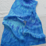 Blue tye dye spiral scarf