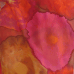 Detail of Autumn Mums chiffon scarf