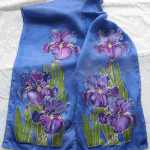 Blue and Purple Iris Scarf