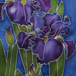 Detail of Blue and Purple Iris scarf