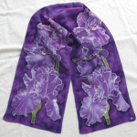 Purple Irises silk scarf