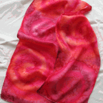 Strawberry Rave silk scarf - oblong